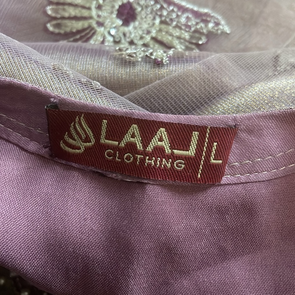 Pakistani Festive Party Wedding wear Purple/ Lilac Size Large 2 piece - Picture 13 of 15